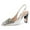 Silver, variant on YDN Women Butterfly Pointy Closed Toe Slingback Pumps Buckle Strap Crystal Chunky High Heel Shoes Party Daily Shopping Size 7 Nude