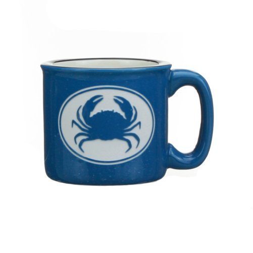 Cape Shore Blue Etched Crab 15 Ounce Coffee Tea Mug Cup