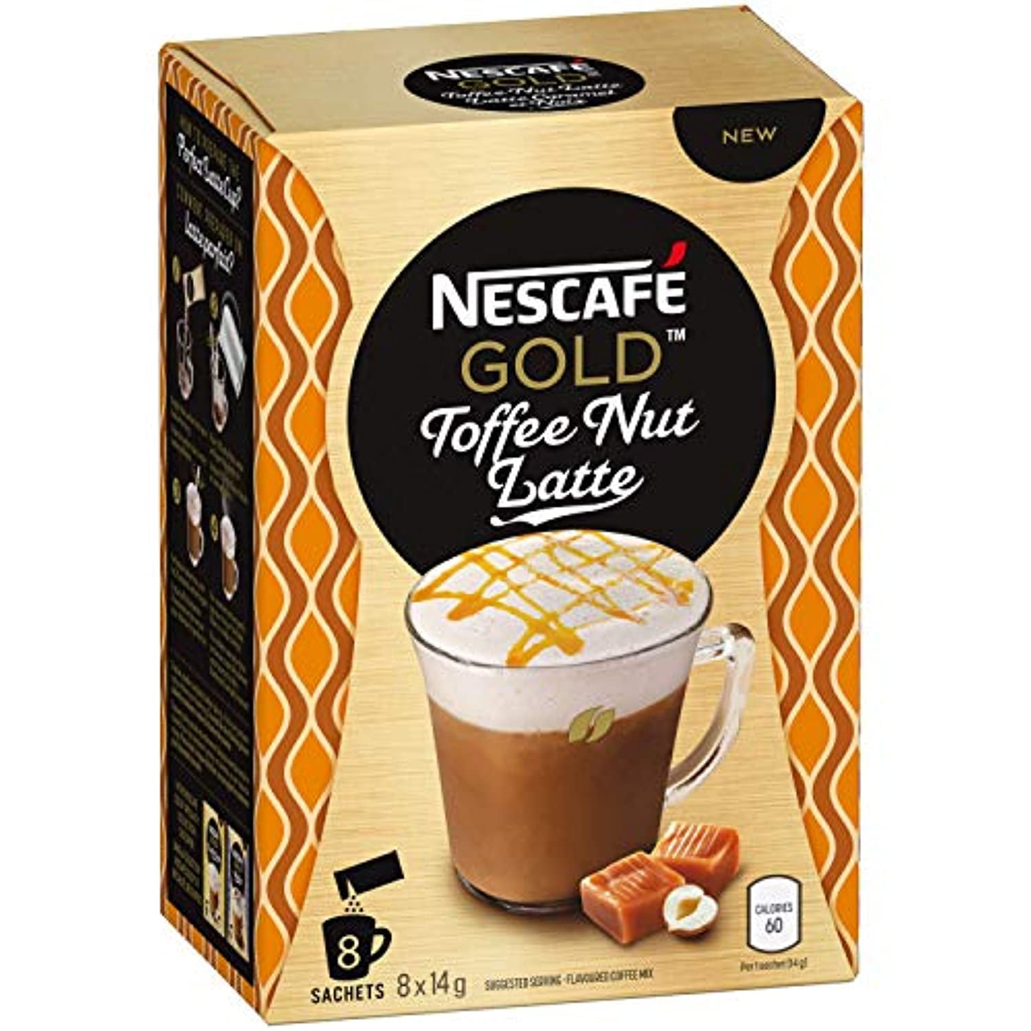 Nescafe Gold, Toffee Nut Latte Coffee, 8 X 14 G, 6 Count, {Imported From  Canada} 