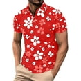 thumbnail image 2 of PNTUTB Men's Fashion Print Casual Loose Short Sleeve Collared Button Down Pullover Comfortable Blouse, 2 of 6