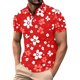 thumbnail image 2 of Blusa y camisa de manga corta con cuello vuelto para hombre, informal, de manga larga, con botones estampados, de poliéster, 2 of 5