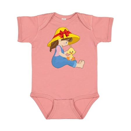 

Inktastic Farming Girl with Baby Chick Gift Baby Girl Bodysuit