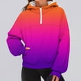thumbnail image 2 of Jsaierl Women's Half Zip Hoodies Loose Fit Gradient Hooded Sweatshirt Classic Pullover Cotton Long Sleeve Tops Early Fall Fashion S-2XL, 2 of 6