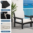 thumbnail image 5 of FUNDAZE Oversize 5 Pieces Patio Furniture Sets, Waterproof HDPE Frame Outdoor Conversation Sets Perfect for Patio, Poolside & Backyard, Black Frame with Khaki Cushion, 5 of 11