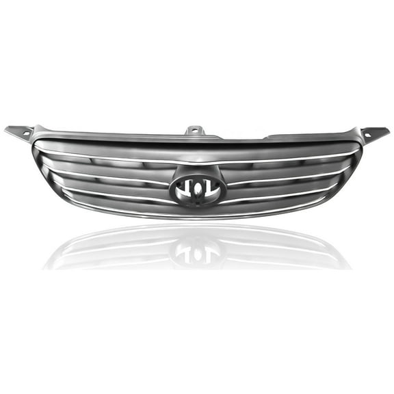 Grille - Cooling Direct Fit/For 5310002020 03-04 Toyota Corolla - Chrome/Gray - With Emblem Provision