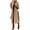 Camel, variant on women's open front wool blend trench long coat with belt