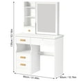 thumbnail image 4 of Jubilant Vanity Desk with Sliding Mirror, Bedroom Dressing Table, Makeup Table with 5 Drawers & Shelves, Hidden Storage Space, 4 of 7