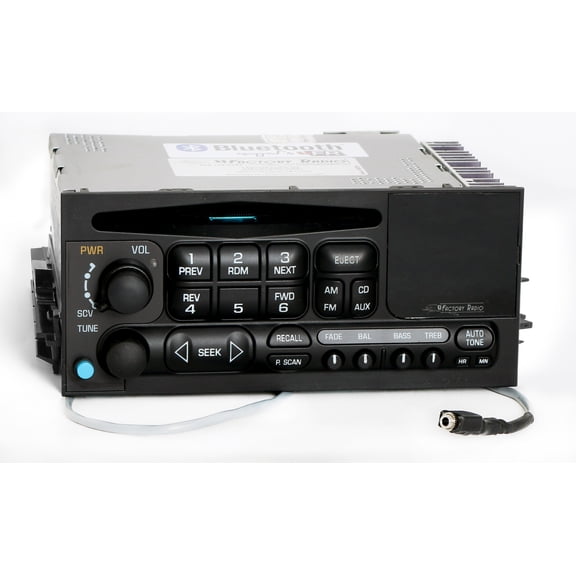 Restored Chevy GMC 1995-2002 Truck Radio AM FM CD with Aux on Pigtail & Bluetooth Music (Refurbished)