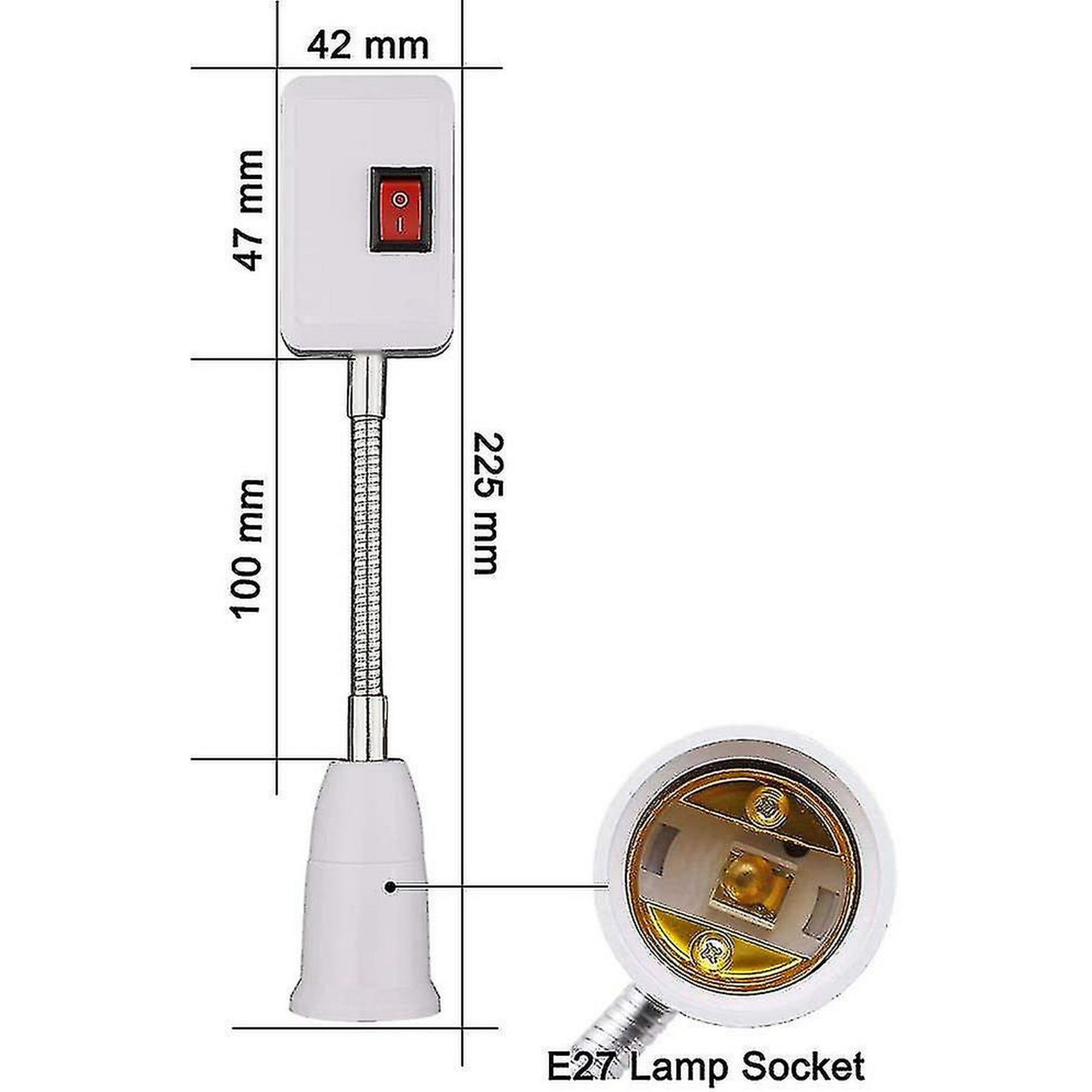 Lot De 4 Douilles E27 Réglables 360° Avec Interrupteur - Pour Ampoules LED Jusqu'à 100W, Installation Facile