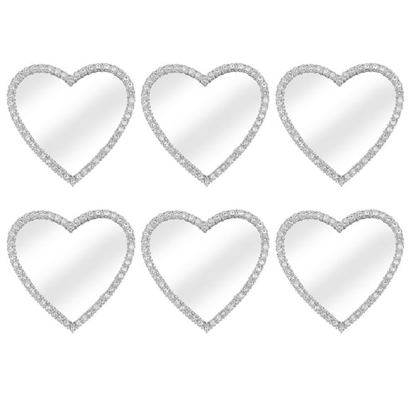6 pegatinas de espejo para la parte trasera del teléfono, con diamantes de imitación, para maquillaje, accesorios para la parte trasera de la funda del teléfono inteligente.