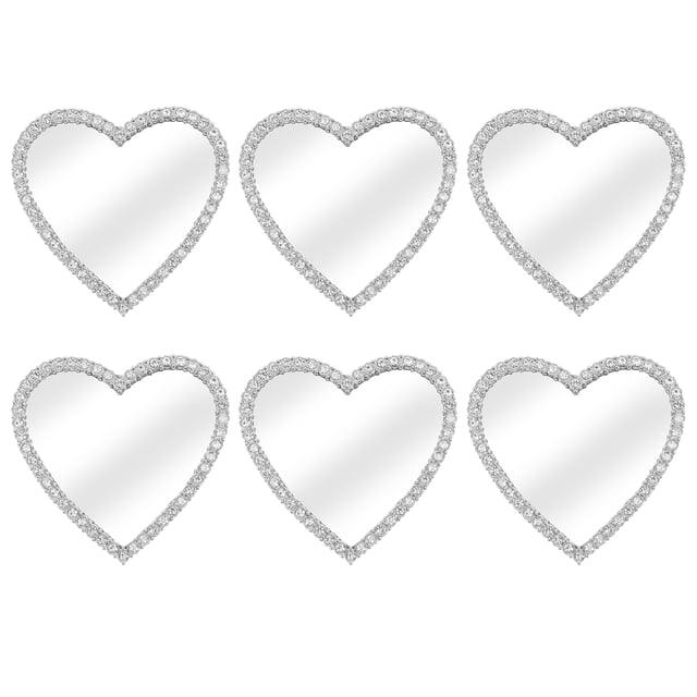6 pegatinas de espejo para la parte trasera del teléfono, con diamantes de imitación, para maquillaje, accesorios para la parte trasera de la funda del teléfono inteligente.