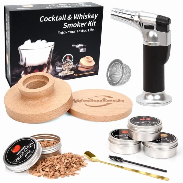 Kit para ahumar whisky para cóctel Weibutech Old Fashioned con linterna