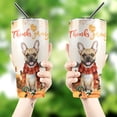 thumbnail image 4 of Happy Thanksgiving French Bulldog with Turkey Pumpkins Autumn Vibes 30oz Stainless Steel Tumbler Insulated Cup with Lid Dog Lover Gifts - 12018, 4 of 5
