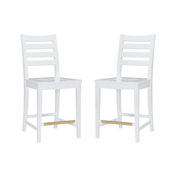 Linon Holdrege 22" High Back Counter Stools, Set of 2, White