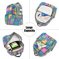 thumbnail image 5 of FORMRS Mini Backpack Purse for Women Quilted Travel Daypack Casual Shoulder Bag, Colorful Geometric Pattern, 5 of 7