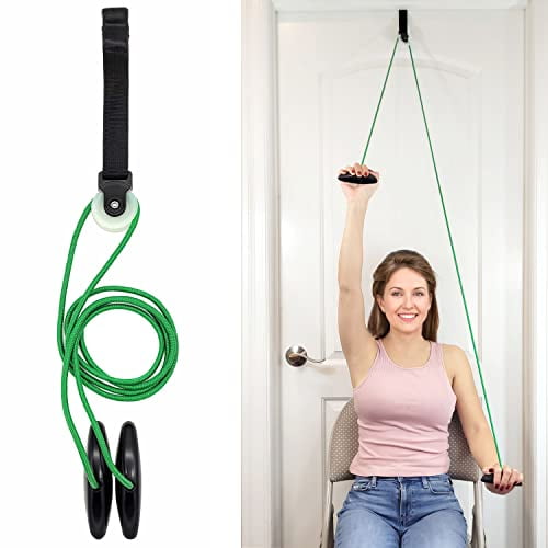 Shoulder Pulley for Physical Therapy with Exercise Guide - Improves Shoulder Strength & Range of Motion - Reduces Pain,Helps in Muscle Recovery - Physical Therapy Equipment (Green)