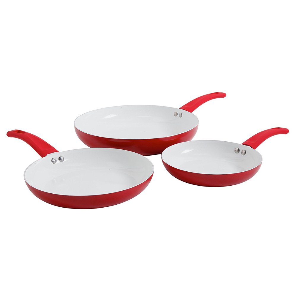 Sunbeam Acerra 3 Piece Frying Pan Set in Red