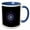 Blue/White, variant on 3drose, Turquoise Purple on Black Object Abstract Fractal Light Art, 15oz Two-tone Blue Mug