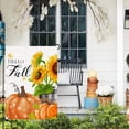 thumbnail image 2 of Hello Fall Pumpkin Garden Flag Sunflower Autumn Burlap 12x18 Inch Vertical Double Sided Small Outside Yard Party Decoration, 2 of 6
