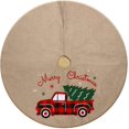 thumbnail image 5 of Burlap Christmas Truck Tree Skirt, Natural Jute Xmas Tree, 36 Inch,for Fall and Xmas Farmhouse Rustic Decorations., 5 of 5