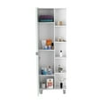 thumbnail image 3 of Linen Cabinet White Finish, 62" Tall, 5+ Shelves For Entryway Organization With Door, 62.29" Adjustable Interior, 3 of 4