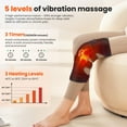 thumbnail image 2 of Heated Knee Massager Extra-Large Knee Pad with Four Motor Vibration Massage, Electric Knee Support 3 Time & Heat Settings, 12V Direct Plug Power Supply, Gifts for Women Men, 2 of 9