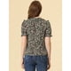 thumbnail image 3 of INSPIRE CHIC Blusa De Manga Corta Con Volantes Y Cuello Peter Pan Floral Para Mujer Negro S, 3 of 4