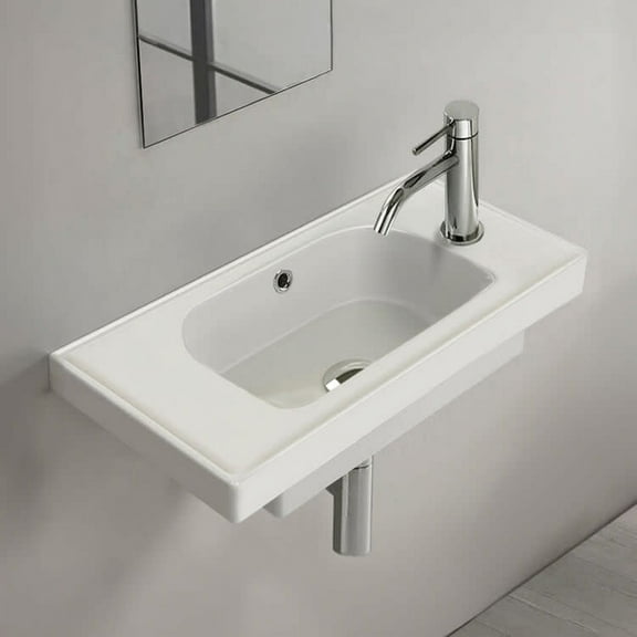 Nameeks CeraStyle 001700-U-One Hole Frame 19-5/8" Rectangular Ceramic Wall Mount / Drop In