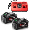 thumbnail image 1 of Batería de repuesto de 18 V y 8 Ah para Milwaukee M18, paquete de 2 unidades y cargador, 1 of 7