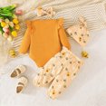 thumbnail image 6 of HCNTES Baby Girl Clothes Winter 3 6 9 12 Month Baby Girls Cotton Floral Clothes Long Sleeve Romper Jumpsuit Pants Set, 6 of 9