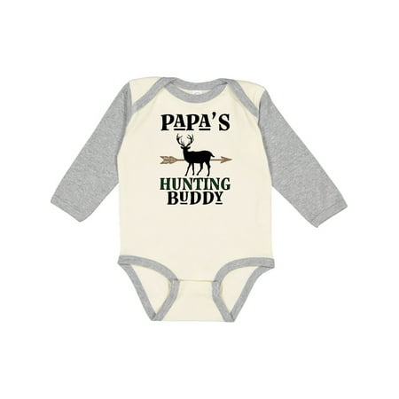 

Inktastic Papa Hunting Buddy Bow Hunter Outfit Gift Baby Boy or Baby Girl Long Sleeve Bodysuit
