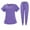 AP07-Purple, variant on IYYVV Scrubs for Women Scrub Set - Slim Fit Jogger Pant and Tuck-In V-Neck Top Easy Care Nurse Uniforms with Pockets Black L
