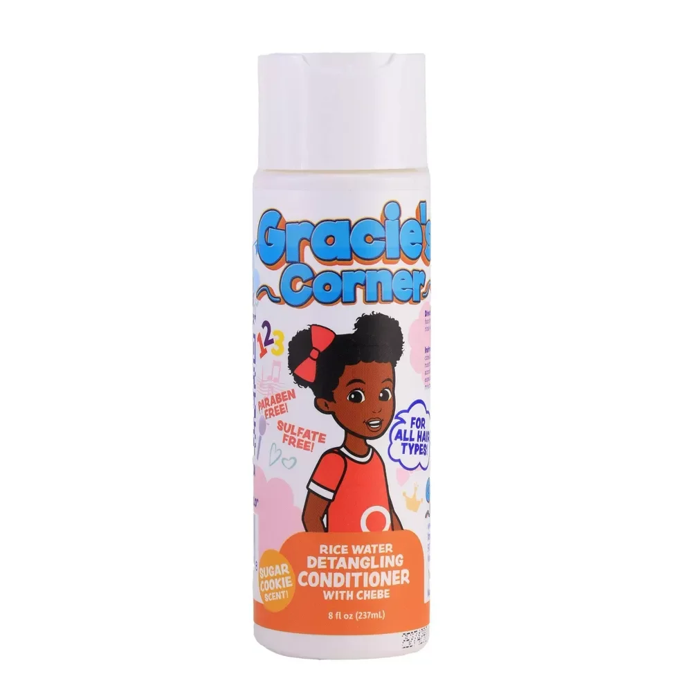Gracie’s Corner Kids Rice Water & Chebe Detangling Conditioner, Sulfate-Free Cream Conditioner for All Hair Types, Sugar Cookie Scent, 8 fl oz