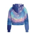 thumbnail image 2 of Chaqlin Galaxy Snowflake Print Teen Girls Zipper Sweatshirt with Pocket Half Zip Pullover Lightweight Comfy Top for Gym Run Sports Weekend Size 9-10, 2 of 7