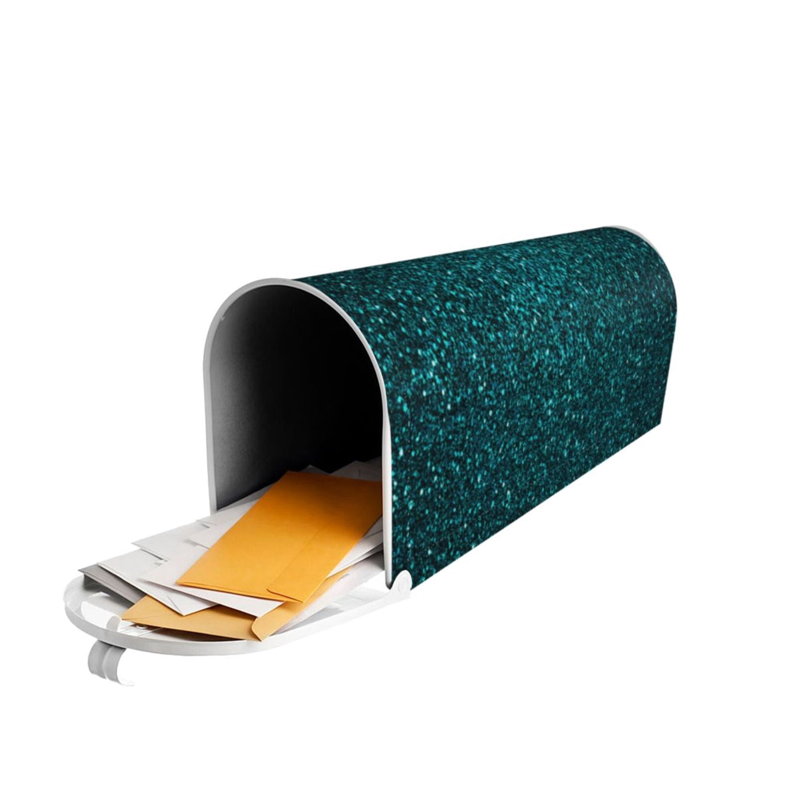 Logiee teal sparkling Print Post Letter Box Wrap Decor, Mailbox Cover Suitable for Standard Mailbox and Large Size Mailbox,Outdoor Yard Decoration-25.5x21 in