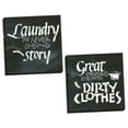 thumbnail image 2 of Gango Home Decor Inspirational Typography Laundry Room Wall Art; Two Black & White 16x16in Hand-Stretched Canvases, 2 of 6