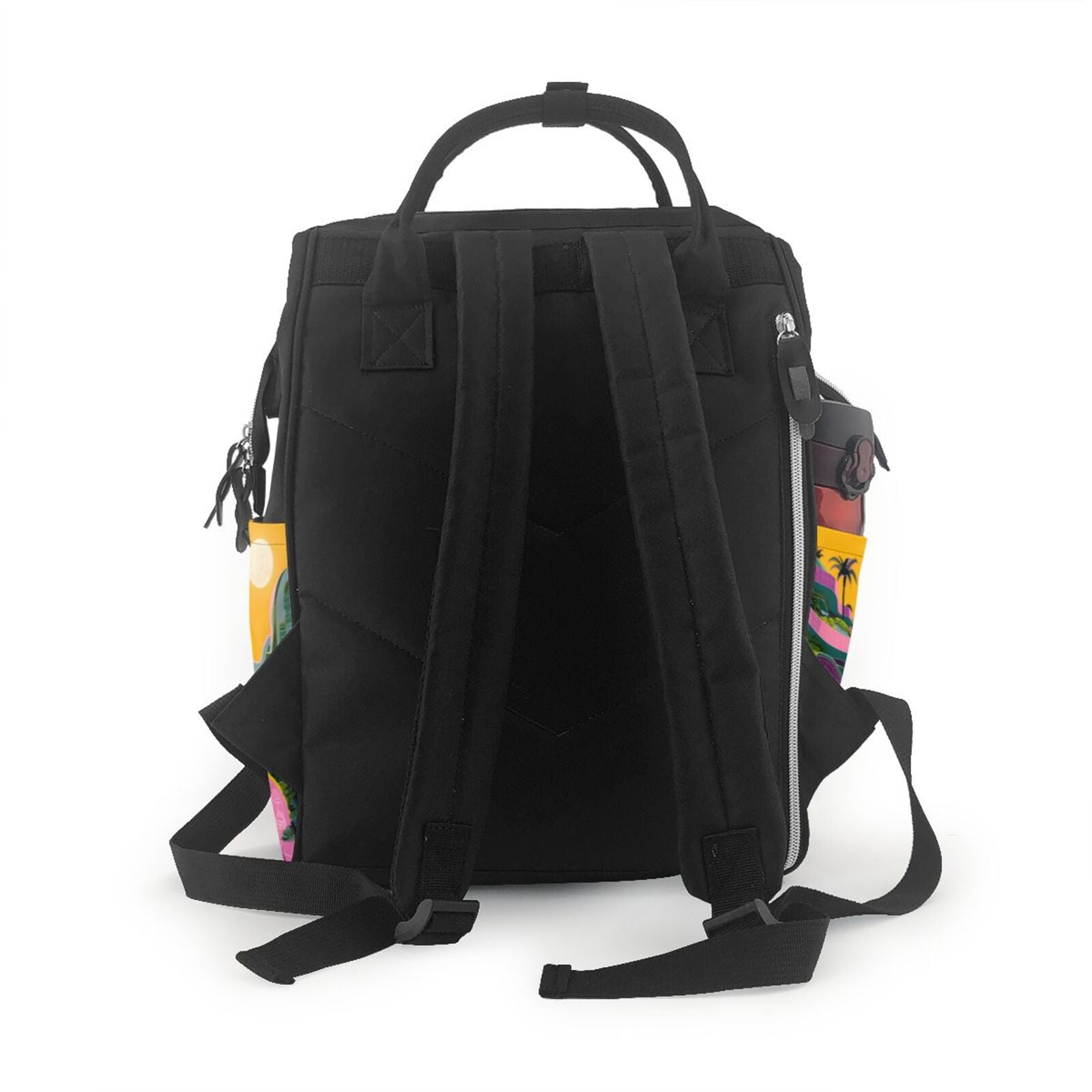 Fuzoiu Retro Futuristic Landscape Print Diaper Bag Backpack,Baby Essentials Travel Tote,Multi function Waterproof Diaper Bag, Travel Essentials Baby Bag - Unisex