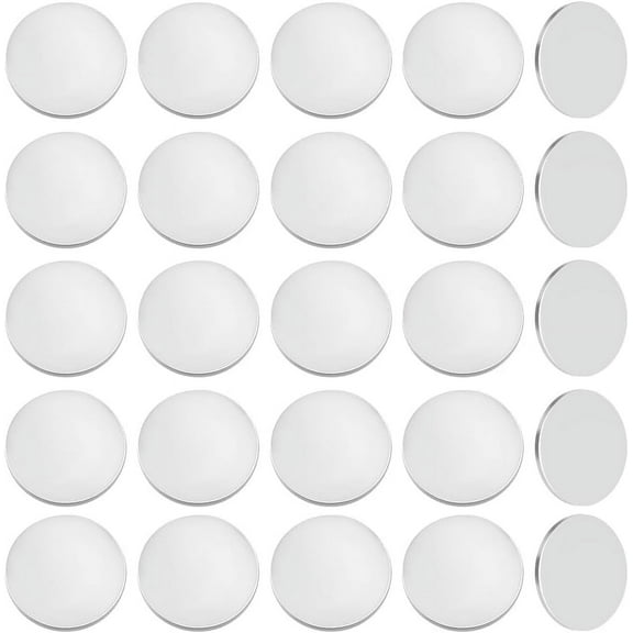 1 set 304 Stainless Steel Blank Metal Sheets Flat Round Stainless Steel color 25x1mm 50pcs/set 5 sets