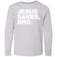 thumbnail image 3 of Inktastic Jesus Saves, Bro. Long Sleeve Youth T-Shirt, 3 of 5