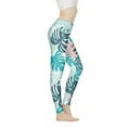 thumbnail image 3 of Jeiento Blue Palm Leaf High-waist Yoga Pants Running Sports Gym Full Length Leggings for Women Ladies Outfits for Women Girls Great Gift for Birthday, Size 3XL, 3 of 8