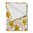thumbnail image 2 of Yellow Flower Soft Flannel Fleece Blanket, Playful Spring with Narcissus Daffodils Flourish Graphic Garden, Cozy Plush for Indoor and Outdoor Use, 50" x 70", Pale Pink Yellow Cream, by Ambesonne, 2 of 5