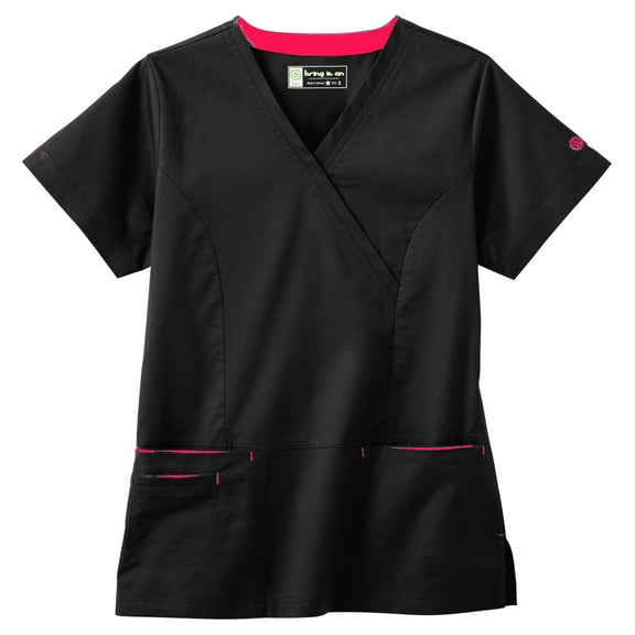 Bio Stretch Ladies Modern Wrap Pockets Side Vents Cont