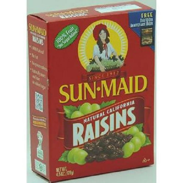 Sun Maid Natural California Raisins 4.5 Oz 100 Fruit No Sugar Added