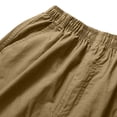 thumbnail image 4 of Men's Big & Tall Full Elastic Waist Casual Cotton Twill Cargo Pants Relaxed Fit Lightweight Ripstop Work Pant Multi Pocket Size M-5XL Gold, 4 of 6