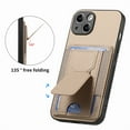 thumbnail image 3 of Wallet Case for iPhone 14 Slim Protective Case with Credit Card Slots Hidden Kickstand Carbon Fiber Texture PU Leather Shockproof Anti-Scratch Phone Cover for iPhone 14, Khaki, 3 of 10