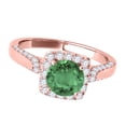 thumbnail image 3 of Mauli Jewels Rings for Women 1.25 Carat Diamond And Emerald Ring 4-prong 14k Rose Gold, 3 of 7