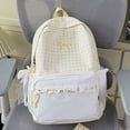 thumbnail image 4 of FYDUU Plaid Backpack for Girls School Bag Stylish Lace Checkered Backpack School Bookbag Casual Daypack Cute Bow Schoolbags, 4 of 4