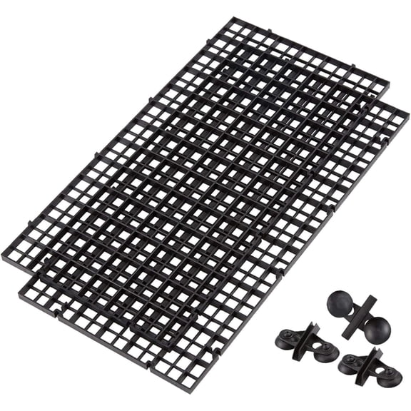 Aquarium Divider Tray Plastic Grid 4 Pcs Aquarium Fish Bottom Isolation and 12 Pcs Suction Cup for Fish Mixed Breeding Black