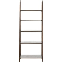 SAFAVIEH Albert Rustic Glam Solid 5 Tier Etagere Bookcase, Dark Teak