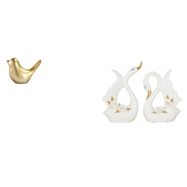 Figura de pájaros,Figura de pájaro dorado,decoración del hogar,estatua de animal,Estatuas decorativas de pájaros pequeños como accesorios de exhibición,Estatuas de cisnes,Estatua de cisne